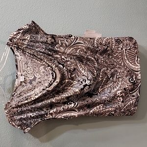 Liz Claiborne Top Black Tan Paisley Size 1X